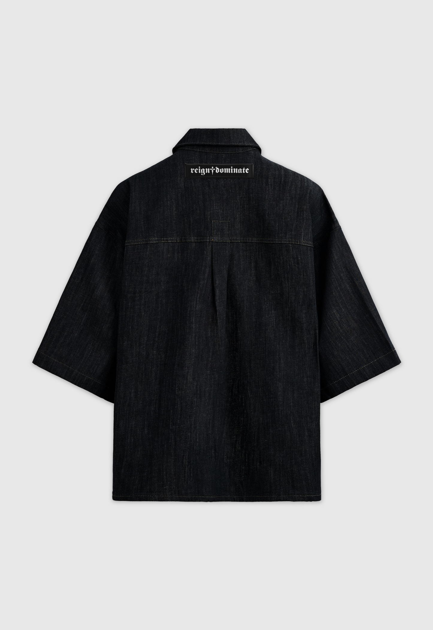 𝖗𝖊𝖎𝖌𝖓♰𝖉𝖔𝖒𝖎𝖓𝖆𝖙𝖊 - SOVEREIGN CROSS DENIM OVERSHIRT