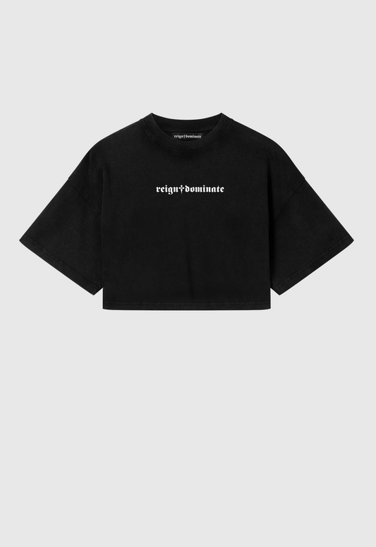 𝖗𝖊𝖎𝖌𝖓♰𝖉𝖔𝖒𝖎𝖓𝖆𝖙𝖊 - LOGO CROPPED TSHIRT