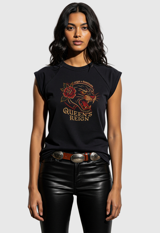 𝖗𝖊𝖎𝖌𝖓♰𝖉𝖔𝖒𝖎𝖓𝖆𝖙𝖊 - QUEEN REIGN - NEGRA- TANK TOP