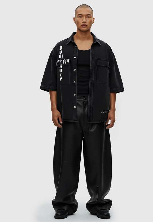 𝖗𝖊𝖎𝖌𝖓♰𝖉𝖔𝖒𝖎𝖓𝖆𝖙𝖊 - SOVEREIGN CROSS DENIM OVERSHIRT
